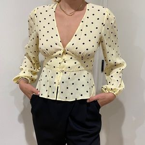 Aritzia Polka Dot Blouse - like new